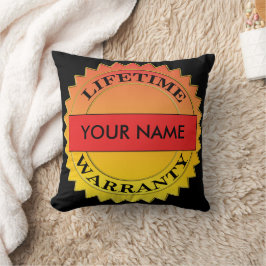 Símbolo de Garantía de por Vida Tu Nombre Almohada