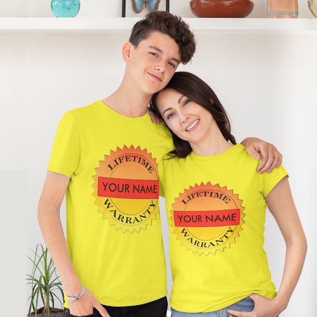 Símbolo de garantía de por vida tu nombre camiseta (Lifetime Warranty Symbol Your Name Unisex T-shirt)
