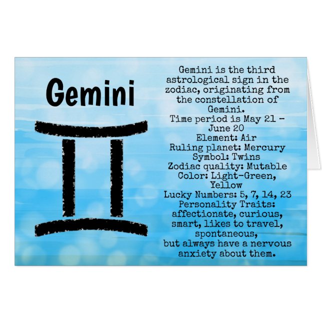 Símbolo de Gemini Feliz cumpleaños Horoscopio Zodi (Anverso (Horizontal))
