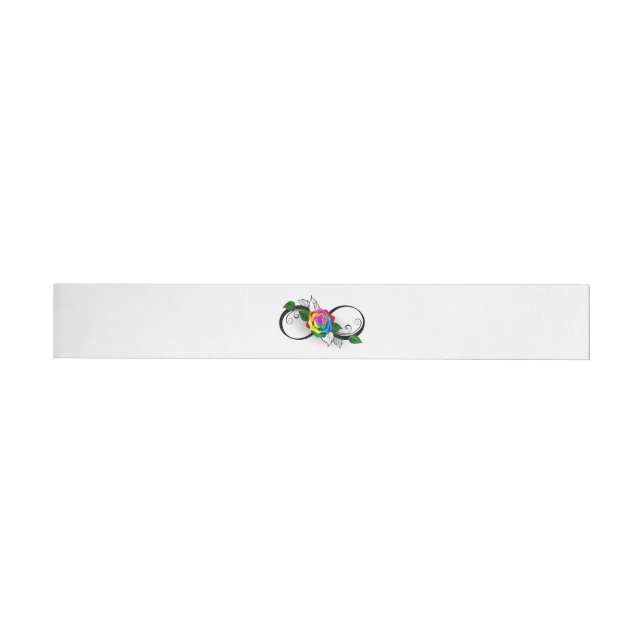 Símbolo de infinito con rosa de arcoíris (Individual)