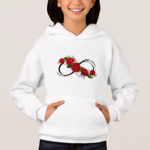 Símbolo de infinito con rosas rojas