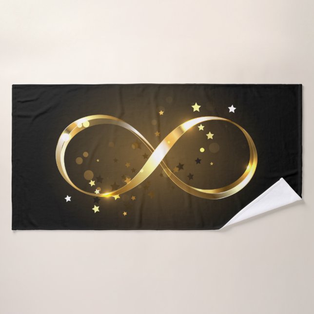 Símbolo de infinito dorado (Toalla de baño)