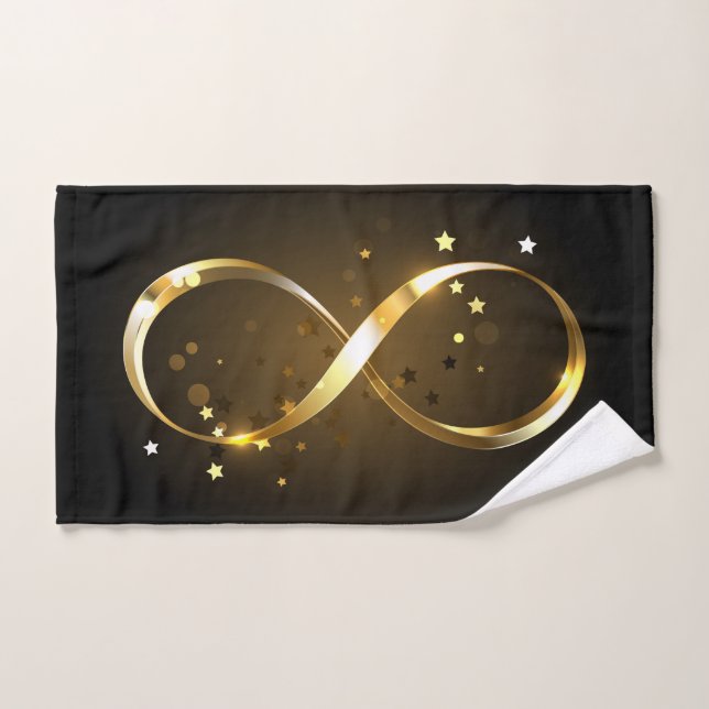 Símbolo de infinito dorado (Toalla de mano)