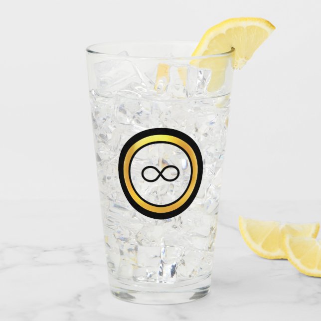 Símbolo de infinito negro elegante (Reverso (hielo))