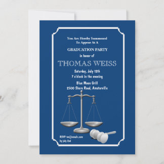 Símbolo de invitación a graduación de justicia
