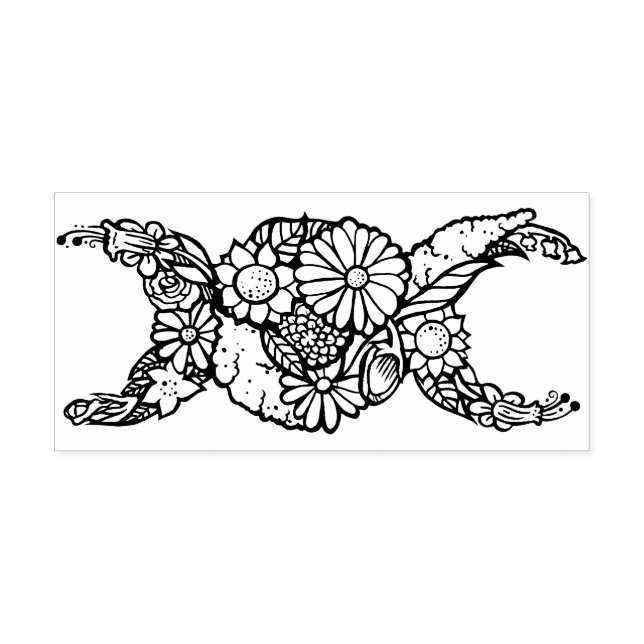 Símbolo de la luna triple flor bendecido sea sello (Diseño)