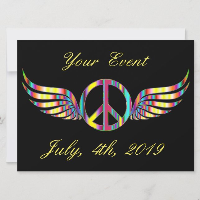 Símbolo de la paz del hippie alado Thunder_Cove (Anverso)