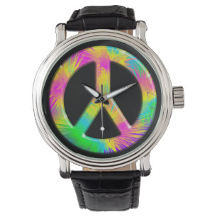 Símbolo de la paz Relojes de diseño de arte psicod