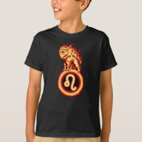 Símbolo de león de fuego - Camiseta de Rótulo Leo 