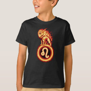 Símbolo de león de fuego - Camiseta de Rótulo Leo 