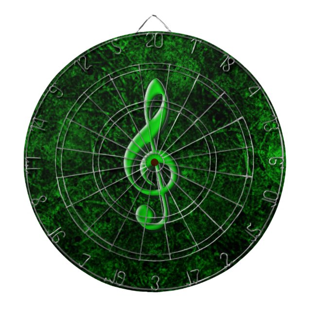 Símbolo de nota musical verde Dardo de tablero (Frente)