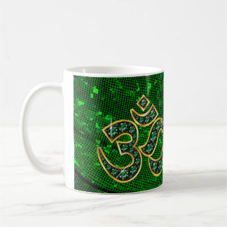 Símbolo de Om con Copa de Piedras "Esmeralda"