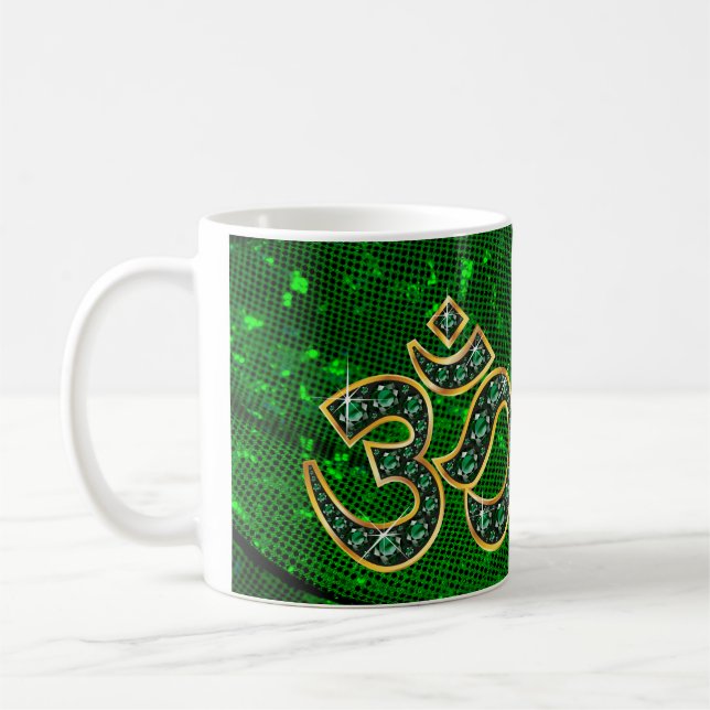 Símbolo de Om con Copa de Piedras "Esmeralda" (Izquierda)