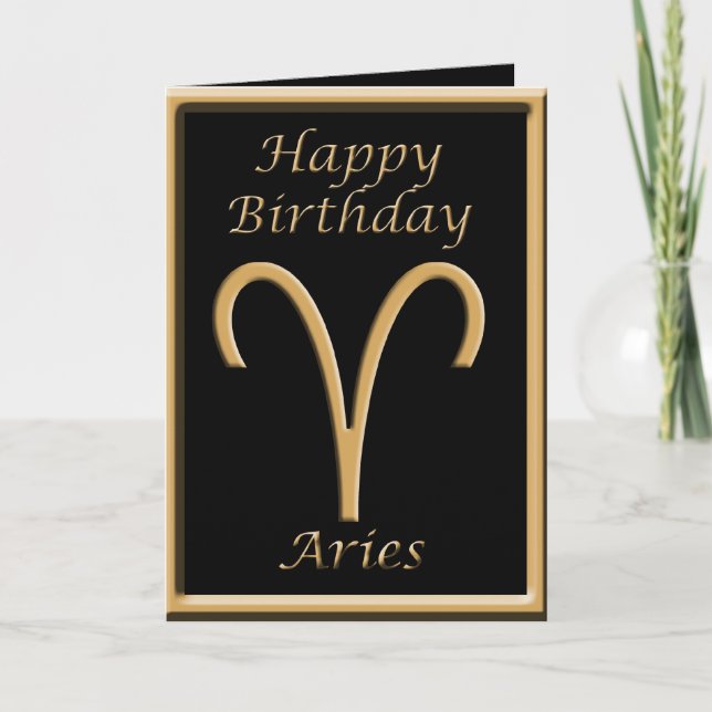 Símbolo de oro de Aries Tarjeta de felicitación de (Anverso)