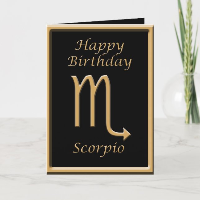 Símbolo de oro Escorpio Tarjeta de felicitación de (Anverso)