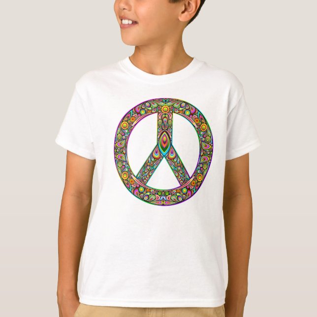 Símbolo de paz camiseta de diseño de arte psicodél (Anverso)
