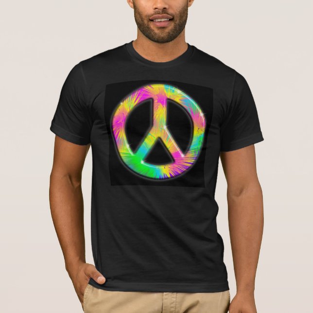 Símbolo de paz camiseta de diseño psicodélico (Anverso)