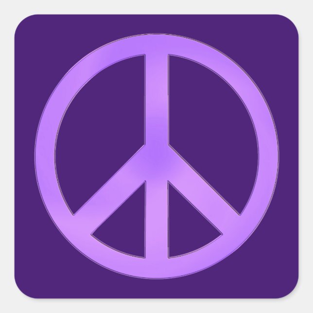 Símbolo de Paz de Lavanda Pegatina Cuadrada (Anverso)