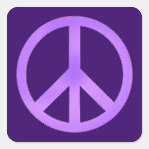 Símbolo de Paz de Lavanda Pegatina Cuadrada