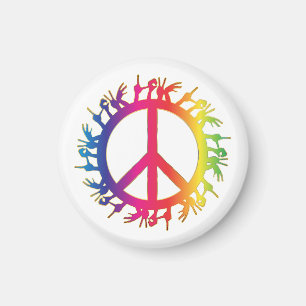 Símbolo de paz hippie de los sesenta imán