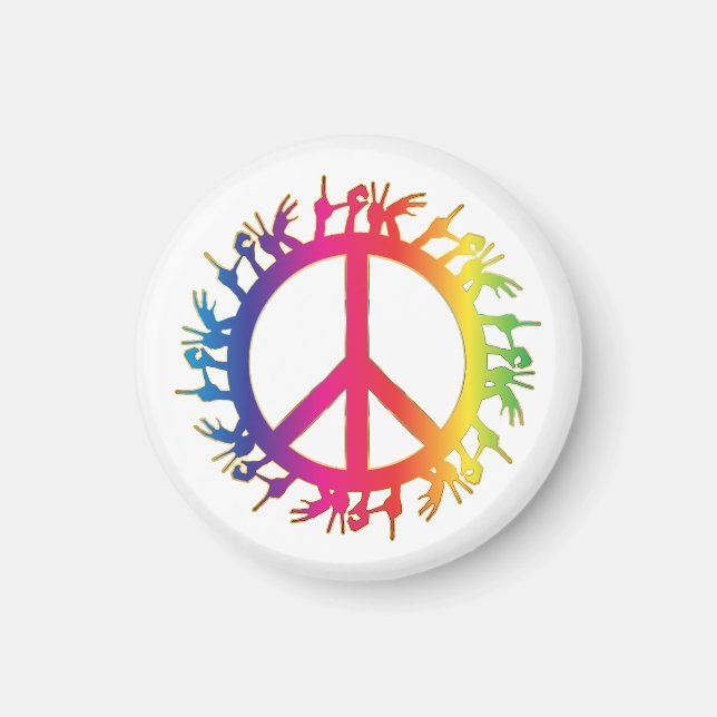 Símbolo de paz hippie de los sesenta imán (Frente)