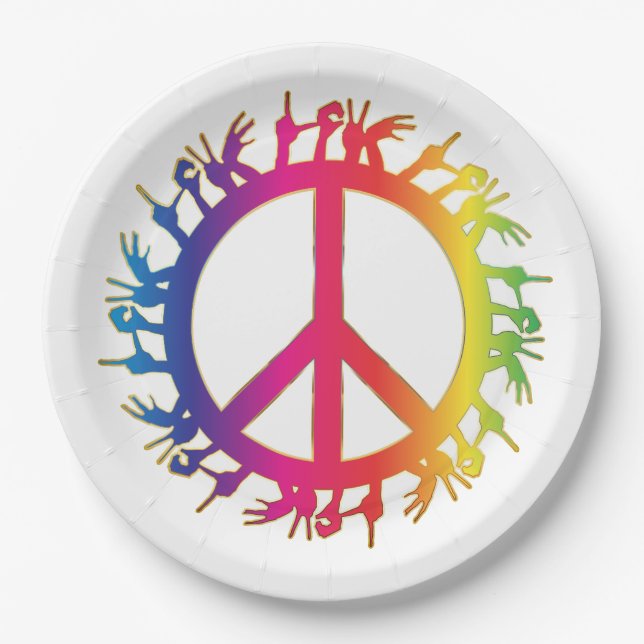 Símbolo de Paz Hippie Platos de Fiesta de los Sese (Anverso)