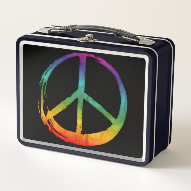 Símbolo de PEACE - Hippie acuarela tinte-tye 60 (Anverso)