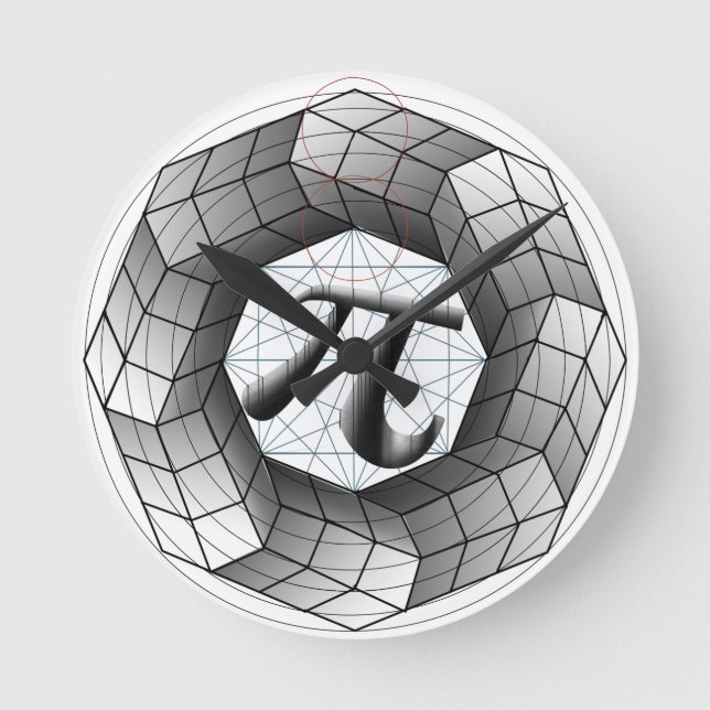Símbolo de Pi π Reloj de ilusión óptica para amant (Anverso)