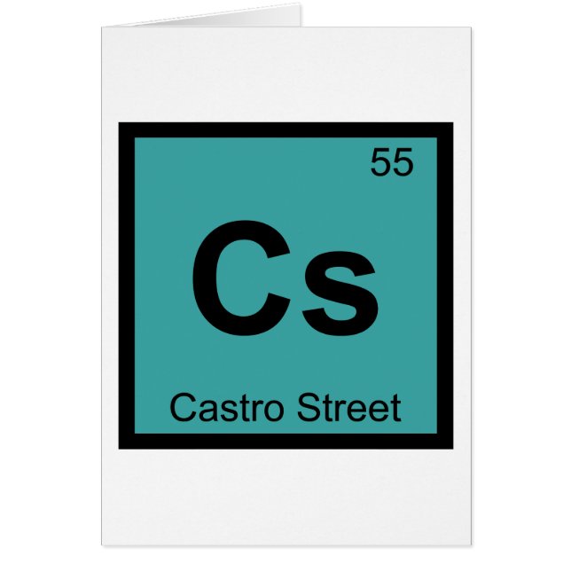 Símbolo de química Cs - Castro Street San Francisc (Frente)