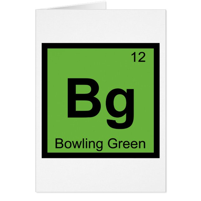 Símbolo de Química de Bowling Green Kentucky Bg (Frente)