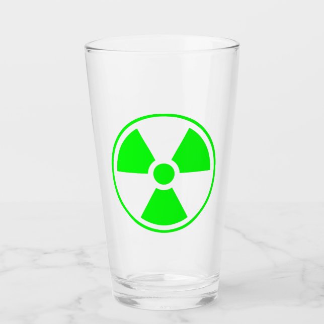 Símbolo de radiación nuclear radiactiva en verde (Anverso)