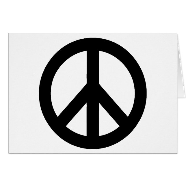 Símbolo de signo de paz blanco negro (Anverso (Horizontal))
