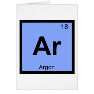 Símbolo de tabla periódica de química de argón