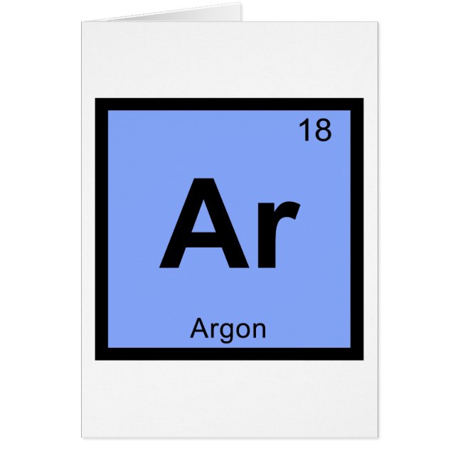 Símbolo de tabla periódica de química de argón (Frente)