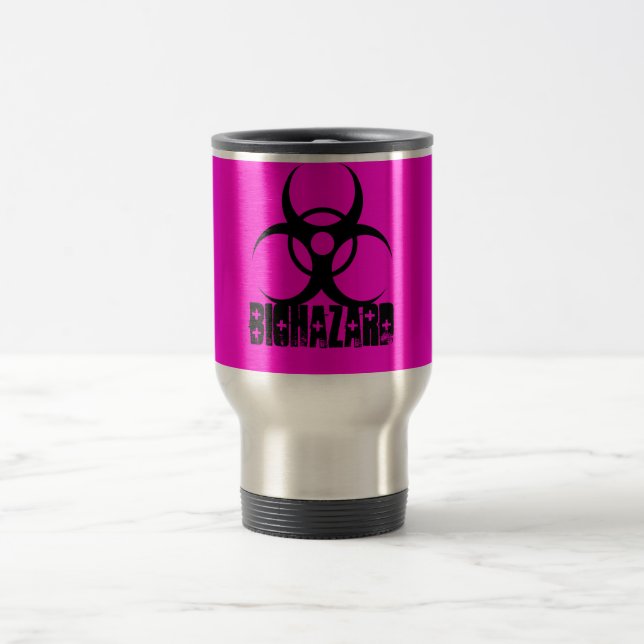 Símbolo del Biohazard en la taza de café de las (Centro)