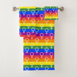 Símbolo femenino patrón arco iris