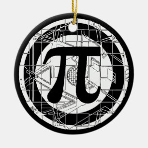 Símbolo Geeky Pi Day Ornamento cerámico