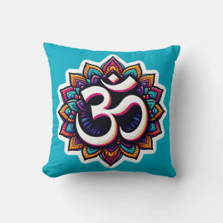 Símbolo hindú de meditación Cojín decorativo Om