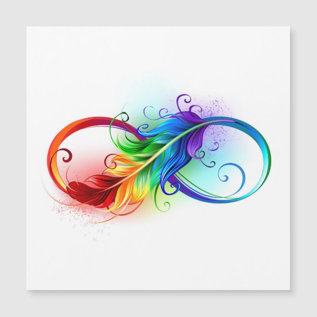 Símbolo infinito con pluma arco iris (Anverso)