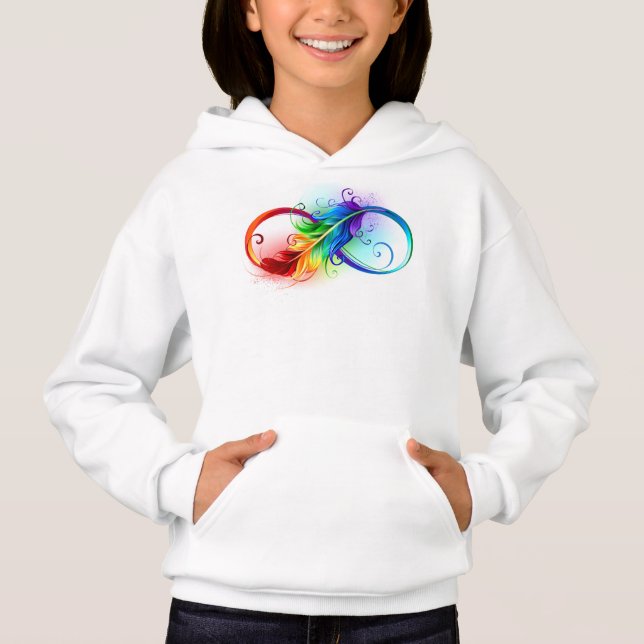 Símbolo infinito con plumas arcoiris (Anverso)