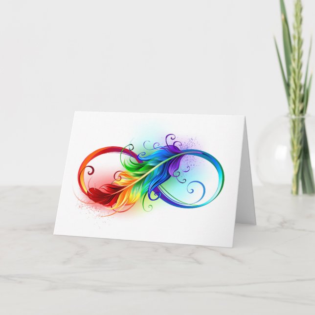 Símbolo infinito con plumas arcoiris (Anverso)