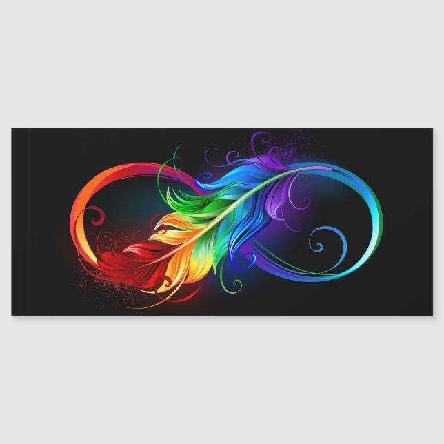 Símbolo infinito con plumas arcoiris (Anverso)
