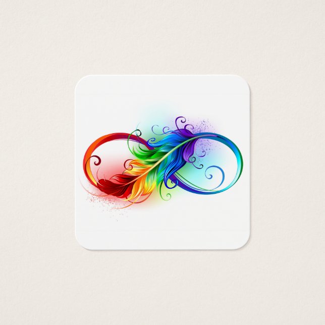 Símbolo infinito con plumas arcoiris (Anverso)
