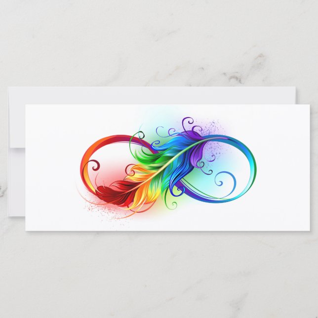 Símbolo infinito con plumas arcoiris (Anverso)
