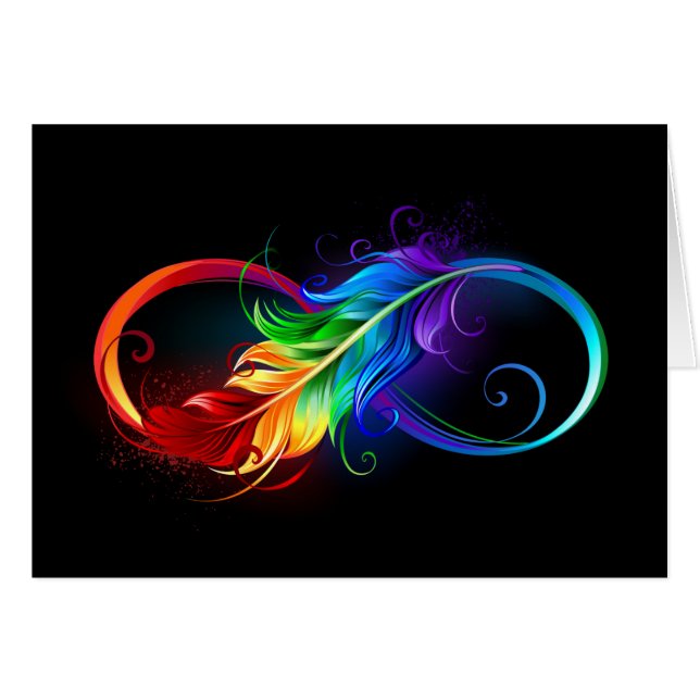 Símbolo infinito con plumas arcoiris (Anverso (Horizontal))