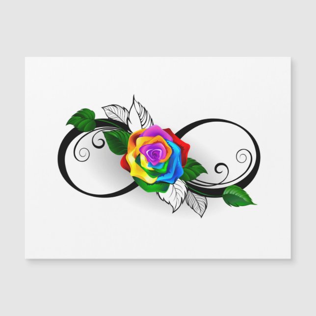 Símbolo infinito con Rosa arcoiris (Anverso)