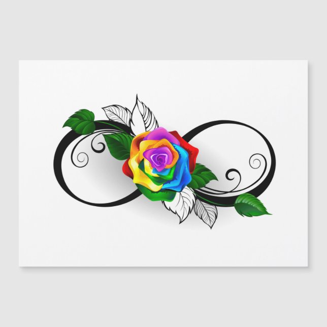 Símbolo infinito con Rosa arcoiris (Anverso)