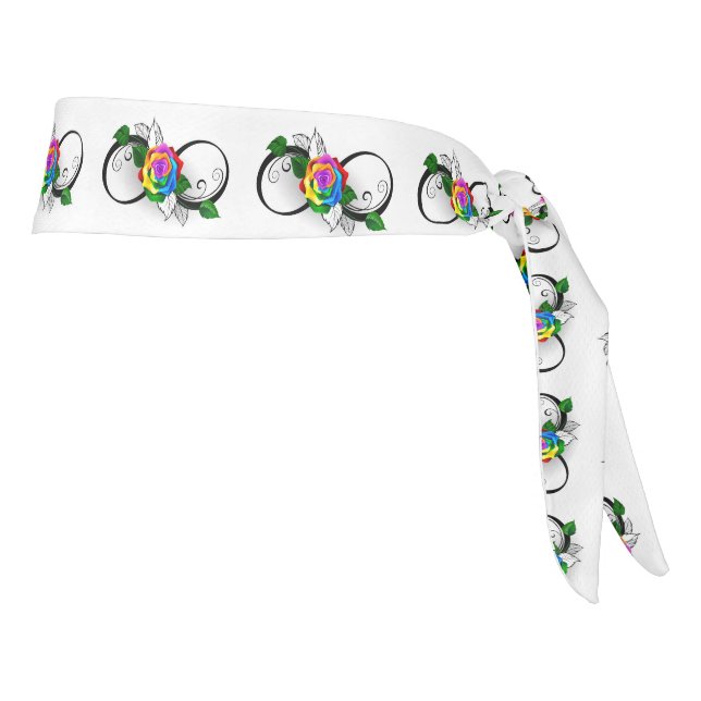 Símbolo infinito con Rosa arcoiris (Girar 90)