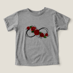 Símbolo infinito con rosas rojas