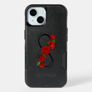 Símbolo infinito con rosas rojas